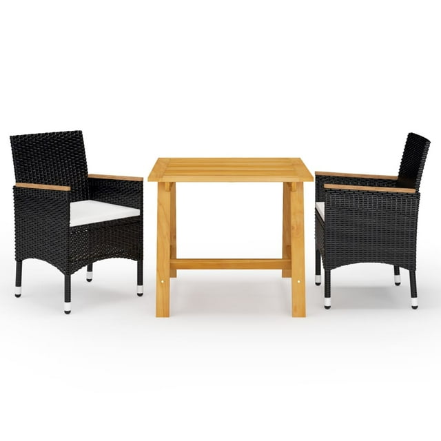 vidaXL Ensemble de Salle à Manger de Jardin 3 Pcs Noir