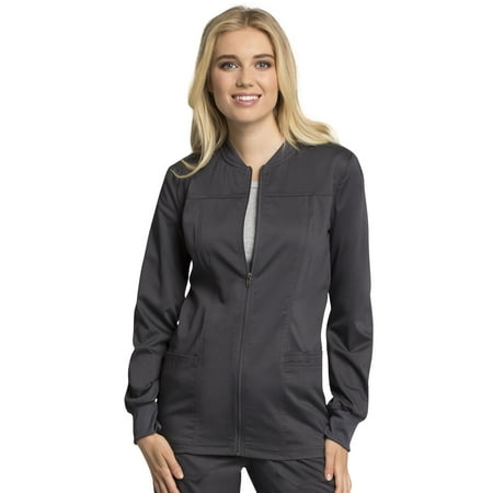 

Cherokee Workwear Revolution Tech Women s Warm Up Scrubs Jacket Zip Front WW305AB