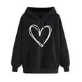 thumbnail image 4 of Women's Oversized Pattern Hoodie Casual Long Sleeved Heart Shaped Print Pullover Comfortable Pocket Drawstring Hoodie Long Zippe Sweatshirts for Women Sweatshirt for Women Graphic Sweatshirts Hoodies, 4 of 5