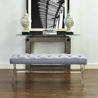Claira Grey Lucite Bench
