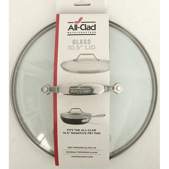 All Clad Metal Crafters 10.5" Glass Lid Stainless Steel Handle Fits 10.5" Nonstick Fry Pan