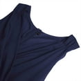 thumbnail image 3 of Vedolay Women's Summer Dresses Womens Satin V Neck Ruffle Short Sleeve Tie Front High Waist Midi A-Line Maxi Dresses,Navy M, 3 of 4