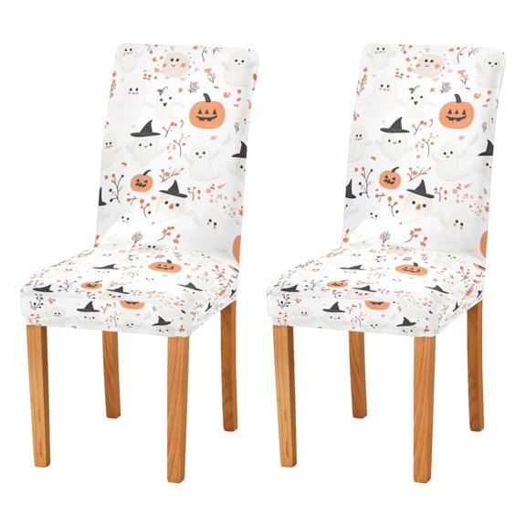 Yayeee 2 Pack Dining Chair Covers Stretch Parson Chairs Slipcovers Seat Protector, Ghost Design