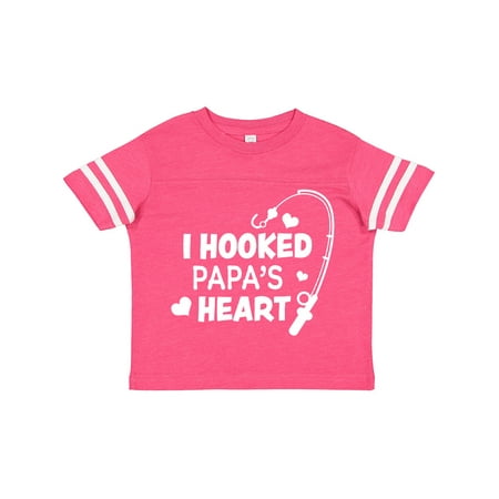 

Inktastic I Hooked Papa s Heart with Fishing Rod Gift Toddler Boy or Toddler Girl T-Shirt