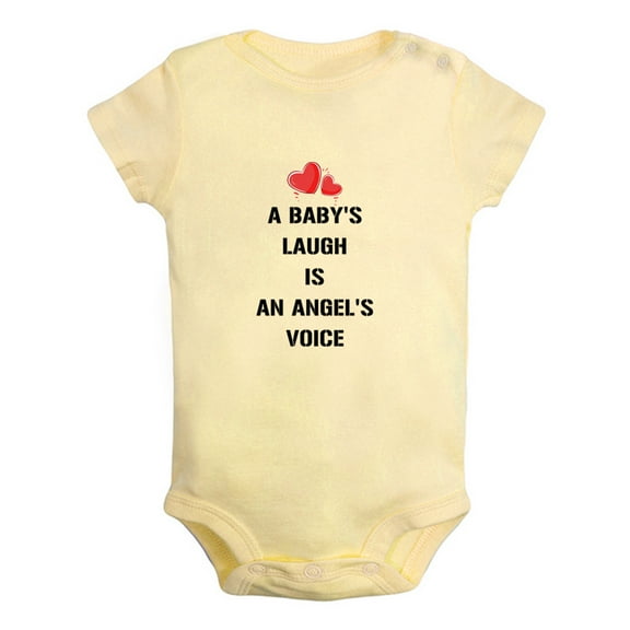 A Baby's Laugh is An Angel's Voice Funny Rompers Newborn Baby Bodysuits Infant Jumpsuits Kids Cotton Graphic One-Piece Outfits