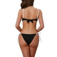 thumbnail image 3 of INSPIRAR CHIC Conjuntos de Bikini de Color Contrastante de Mujer de 2 Piezas con Tirantes Espagueti y Parte Inferior Triangular Trajes de Baño Talla X-Large Negro-Blanco, 3 of 5
