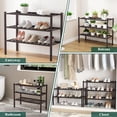thumbnail image 7 of Smiry Shoe Rack 4 Tier, Stackable Bamboo Shoe Organizer, Shoe Storage for Closet, Entryway and Bedroom, Brown, 7 of 7