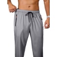 thumbnail image 4 of Youclos Mens 4-Way Stretch Sweatpants Joggers: Breathable, dual contrast zipper pulls and zipper pocketsAthletic Pants for Gym Casual Daily, 4 of 6