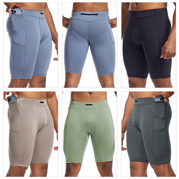 LYMAYTER Men Compression Shorts High Elasticity Male Sport Shorts Leggings Yoga Jogger Pants S-3XL