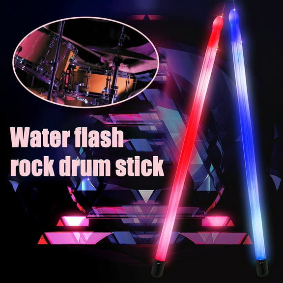 AURORA TRADE LED Light up Drum Sticks, 1 Pair Handsome Drum Stick Transparent Comfortable Grip Lightweight Light Up Drumstick, Durable Professional Musical Practice for Kids Adults