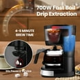 thumbnail image 7 of Gevi Small Drip Coffee Maker, 4-Cup, Compact Coffee Pot with Cone Filter, Glass Carafe and Hot Plate, Stainless Steel, 7 of 7