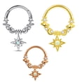 thumbnail image 1 of Juego de anillos para la nariz de acero inoxidable con circonita y ópalo, estilo europeo y americano, joyería para perforar la nariz con las uñas, 1 of 5
