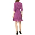 thumbnail image 4 of Allegra K Women's Layered Ruffle Hem 3/4 Sleeves Smocked Chiffon A-Line Dress, 4 of 7