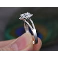 thumbnail image 3 of Unique 2.00 Ct Round cut Halo Moissanite Diamond Wedding Ring with 18k Gold Plating, 3 of 5