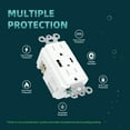 thumbnail image 5 of TOPELER Charger Wall Outlet, USB Receptacle with Type A & Type C USB Ports, 4.8A 15 Amp Duplex Tamper Resistant Receptacle, Screwless Wall Plate Included, ETL Listed & FCC Approval, 5 of 7