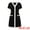 Black, variant on V Neck A-Line Contrast Color Short Sleeve Trendy Dress M White