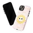thumbnail image 3 of Cute Cat Sunflower Phone Case, Adorable Pet Face Design with Pink Stripes, Protective Matte iPhone Cover for iPhone 17 16 15 14 13 12 11, Fun Animal Lover Gift, 3 of 6