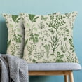 thumbnail image 2 of Summer Pillow Covers 20x20 Inch Set of 2,Olive Green Wild Flower Plant Throw Pillows Case,Seasonal Floral Outdoor Decorative Square Linen Farmhouse Decor Cushion Covers for Home Sofa Bed Couch, 2 of 6