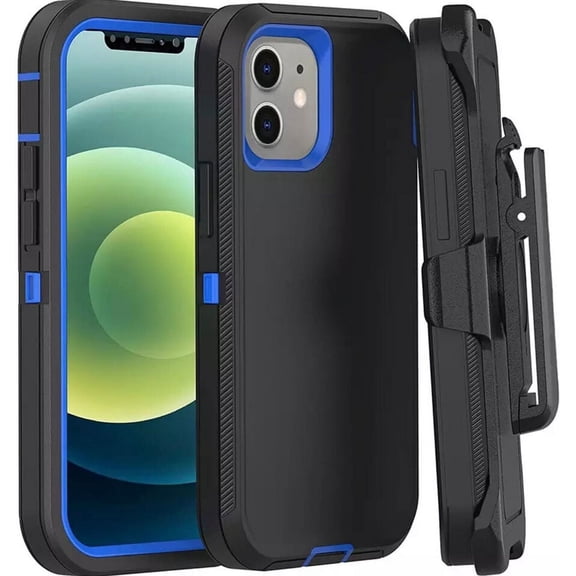 FWC Case For iPhone 15 Pro Max Defender Case Anti-Drop, Shockproof with Belt Clip,Black Black