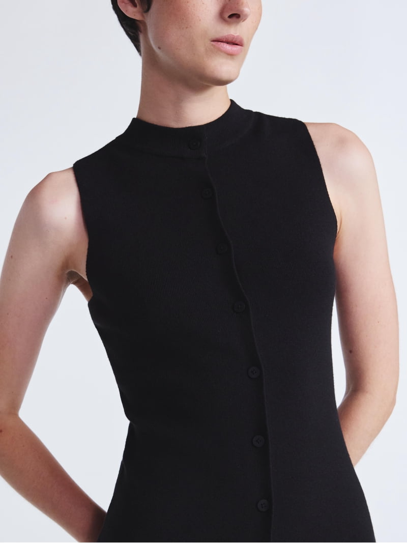 knee length dresses for ladies BUTTON FRONT MIDI SWEATER DRESS main image 1