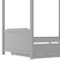 thumbnail image 6 of Full Size Bed Frame with Twin Size Trundle and Upholstered Headboard, Princess Canopy Platform Bed with 3 Drawers for Bedroom, Apartment, Storage & Easy Assembly, No Box Spring Needed, Grey, 6 of 9