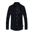 thumbnail image 3 of Camisas Para Hombre Manga Larga Camisa de para hombre, blusa de primavera y pana, Top informal de otoño, camisas sólidas para hombre (Navy, 3XL), 3 of 7