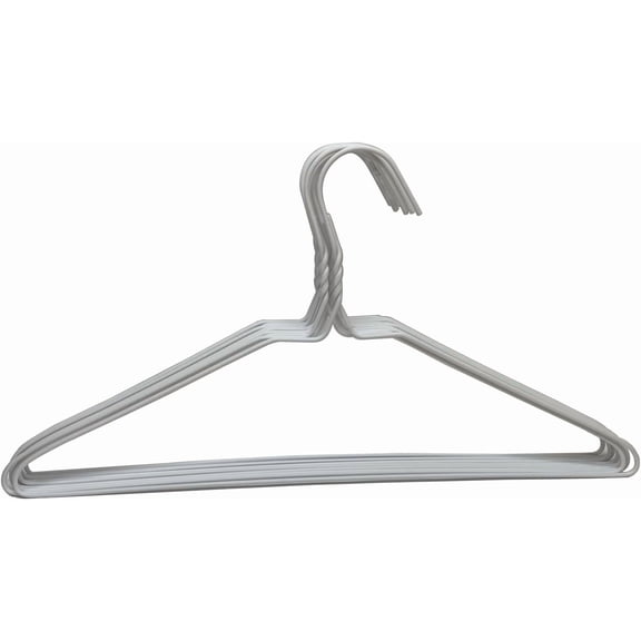 White Plastic Coated Drip Dry Wire Coat Clothes Hangers 16" (40.5Cm) Wide – 10PC