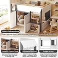thumbnail image 4 of Harper & Bright Designs Full House Loft Bed with Playhouse, Modern Wood Cabin Bed with Storage Cabinets and Under Bed Play Area for Boys & Girls Bedroom, White+gray, 4 of 20