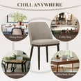 thumbnail image 5 of Modern Upholstered Dining Chairs Set of 6 — Fabric Padded Side Chairs with Solid Wood Legs, Ideal for Kitchens and Dining Rooms,Camel, 5 of 7