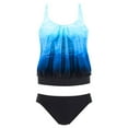 thumbnail image 3 of Womens Two Piece Swimsuits Women Plus Size Print Strappy Back Tankini Set Two Piece Swimsuits Swimdress, 3 of 6