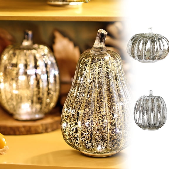 XGFHYJEH Halloween Decor, Halloween Decorations, Halloween Decorations Indoor, Halloween Decor Indoor, Glass Pumpkin Light