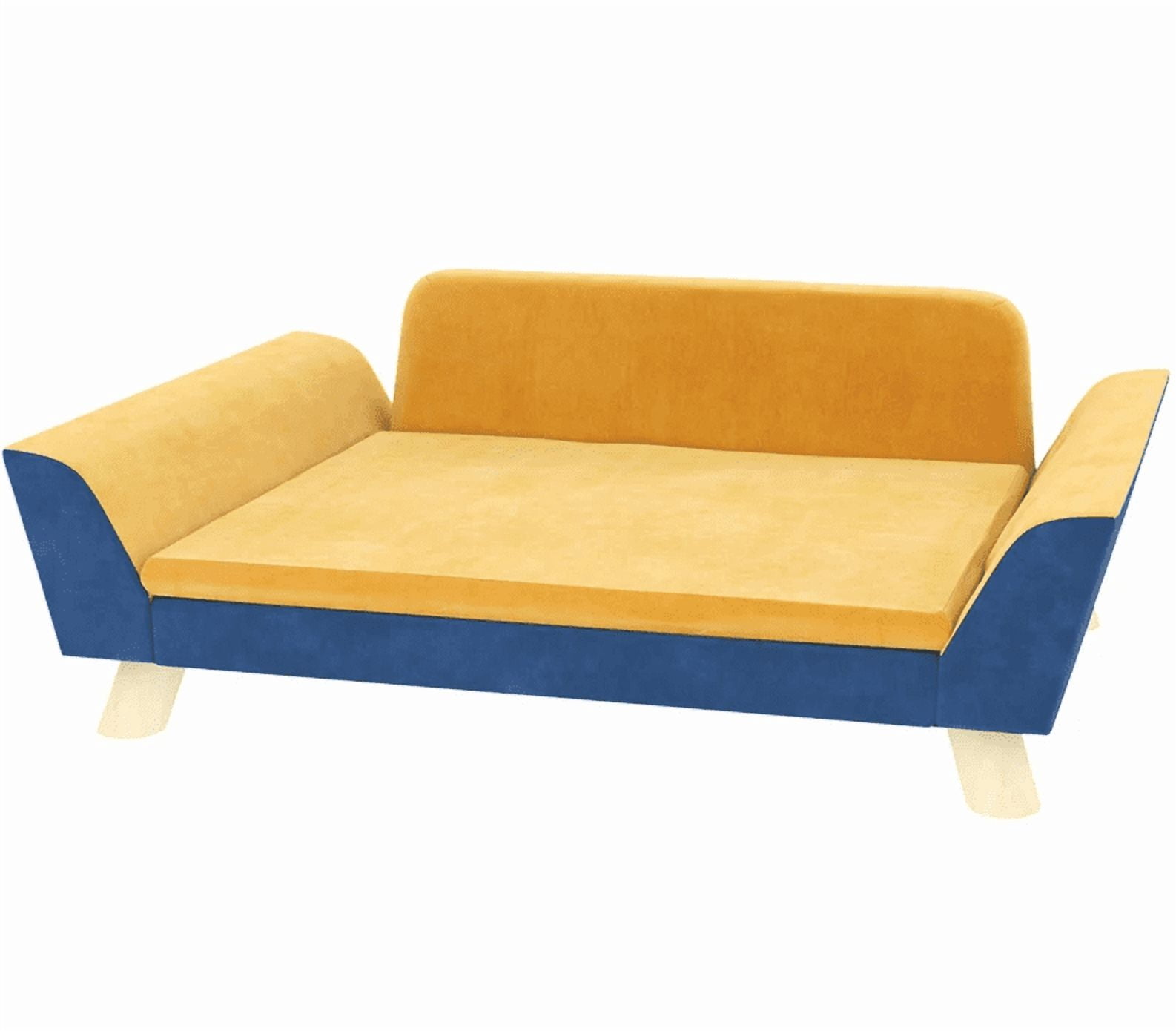 Dog Sofa Bed with Soft Cushion, Washable Cover , Orange
