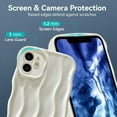 thumbnail image 3 of 3D Water Ripple Pattern Case for iPhone 11 6.1 inch, Solid Color Cute Curly Waves Frame Shape Phone Case Glossy Shockproof Soft TPU Anti-Scratch Phone Cover Slim Bumper Case - White, 3 of 17