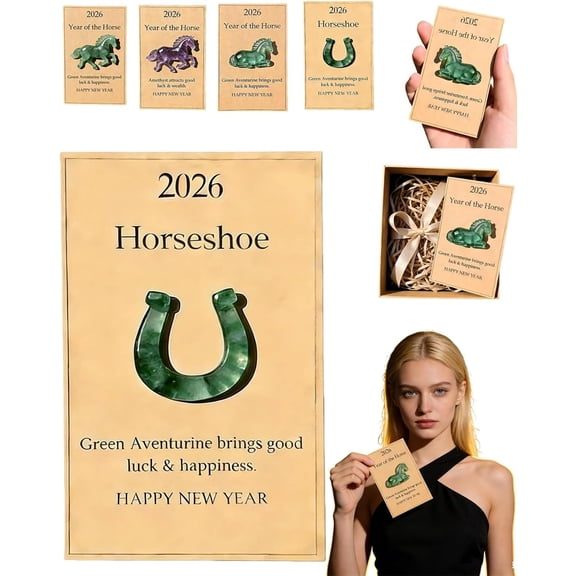 Lucky Crystal Horse | 2026 Year of the Horse Gift, Green Aventurine Figurine for Strength & New Beginnings, for Home Office Desk