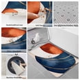 thumbnail image 6 of Navy Blue Burnt Orange Bath Mat 3 Piece Bathroom Rug Set, Modern Boho Art Geometric Non Slip Bath Rug Contour Mat and Toilet Lid Cover, Absorbent Shower Mats Soft Bath Rugs and Mats Sets, 6 of 8