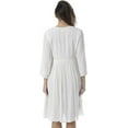 thumbnail image 3 of Riviera Sun Embroidered Dress with 3/4 Sleeve (White, 2X), 3 of 3