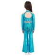 thumbnail image 5 of Eandarui Kids Girls Sparkly Rave Festival Set Disco Party Dance Outfits Sequin Ballet Dancewear Light Blue 8, 5 of 6
