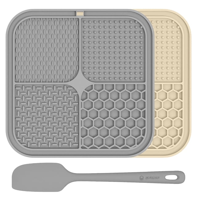 Tapete para lamer 2 unidades ChefAide 22 x 22 cm de silicona para alimentación lenta