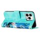 thumbnail image 4 of KAIYANG Funda de cuero con ranuras para tarjetas para iPhone 15 Pro, funda con soporte para teléfono celular con estampado de flores, estilo B, iPhone 15 Pro, color verde, 4 of 5
