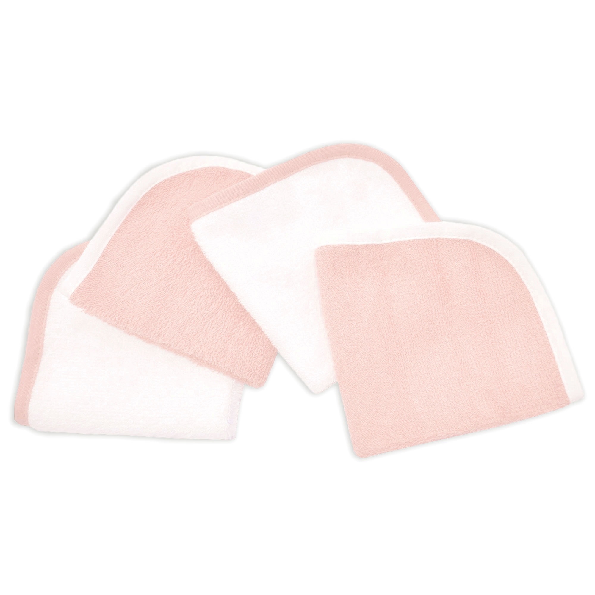 American Baby Company Terry Washcloths Made with Organic Cotton, Blush/White, for Girls