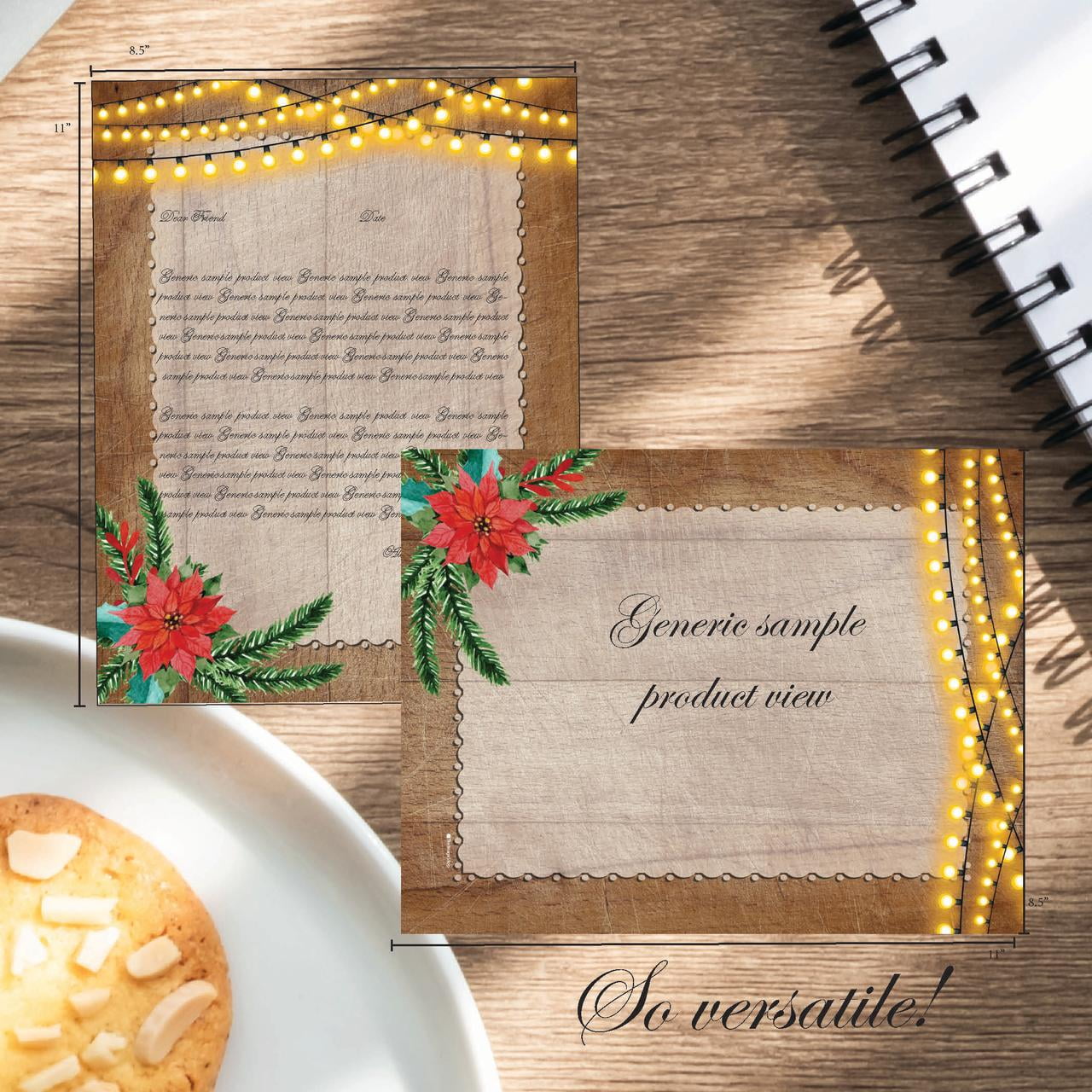 Rustic Holiday Letterhead Laser & Inkjet Printer Paper, 500 Sheets