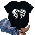 thumbnail image 5 of Camiseta de manga corta con estampado de cuello redondo a la moda para mujer, blusa suelta informal, Tops Fridja  gope4836, 5 of 5