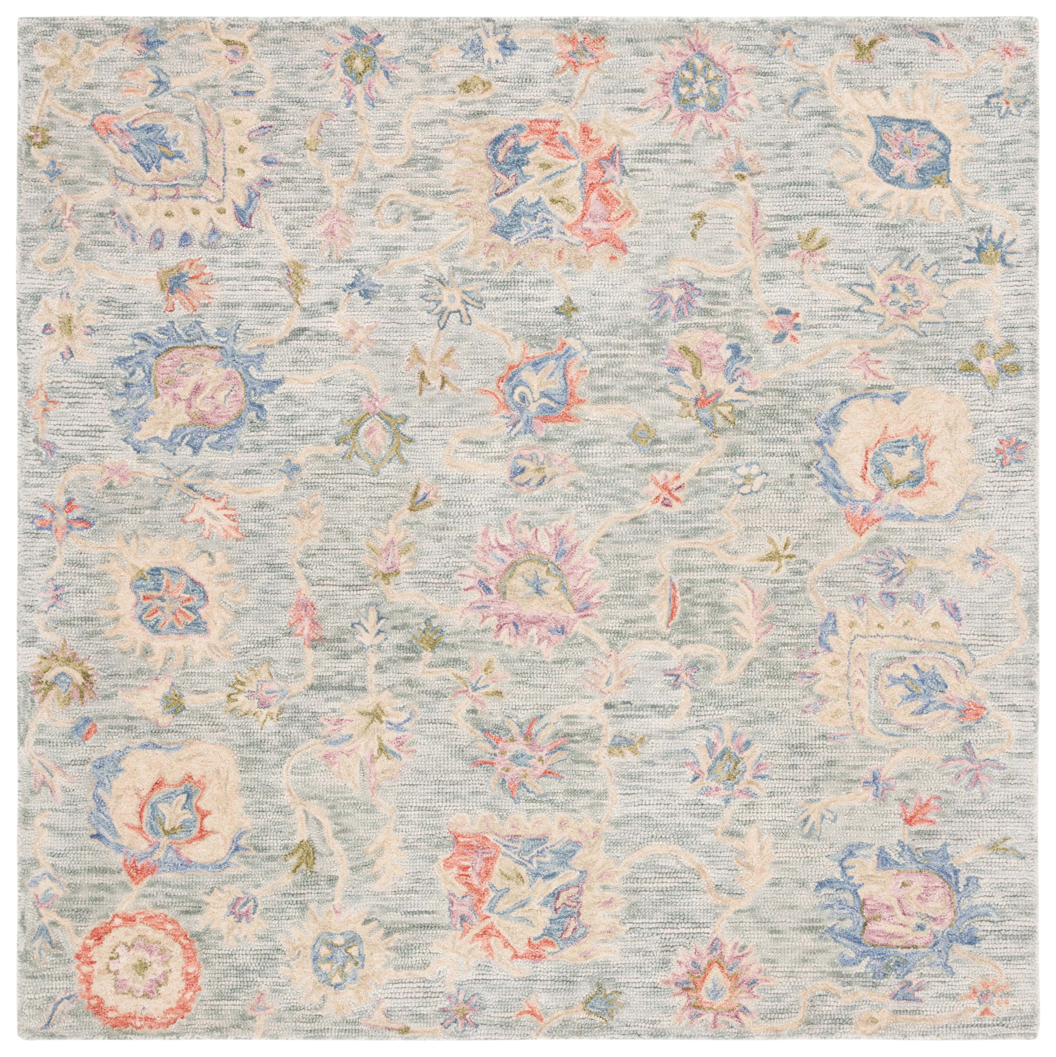 Safavieh Metro Roland Floral Area Rug, Blue/Ivory, 6' x 6' Square