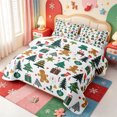 thumbnail image 3 of Manfei Western Xmas Festive Quilt Full,Vintage Santa Claus Full Bedspread Sets,3pcs,1 Coverlet and 2 Pillowcases, 3 of 7