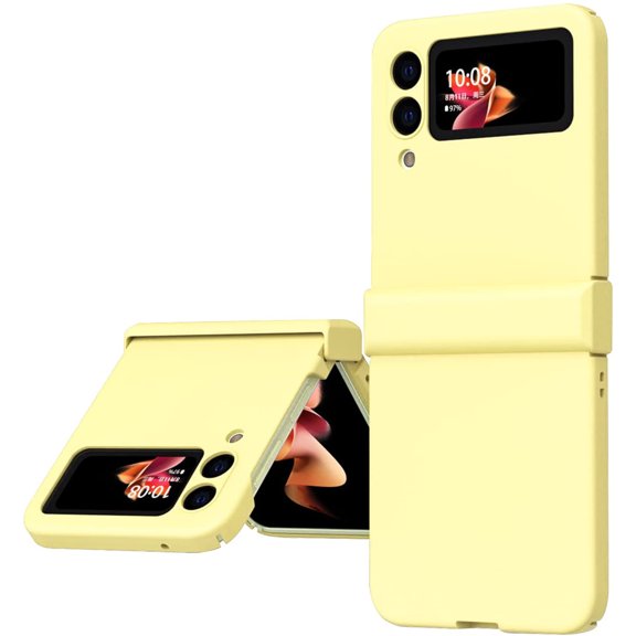 Case for Samsung Galaxy Z Flip 4 5G (2022) Thin Heavy Duty Protection Anti-Scratch [Anti-Fingerprint] Hard PC Shockproof Full Protective Cover for Galaxy Z Flip 4 5G Phone 6.7 Inch, Yellow