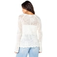 thumbnail image 3 of Celebrity Pink Women's Long Tie Front Crochet Cardigan, Sizes XS-XXXL, 3 of 7