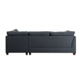 thumbnail image 5 of Acme Laurissa Sectional Sofa & Ottoman (2 Pillows), Dark Blue Linen (1Set/2Ctn), 5 of 10