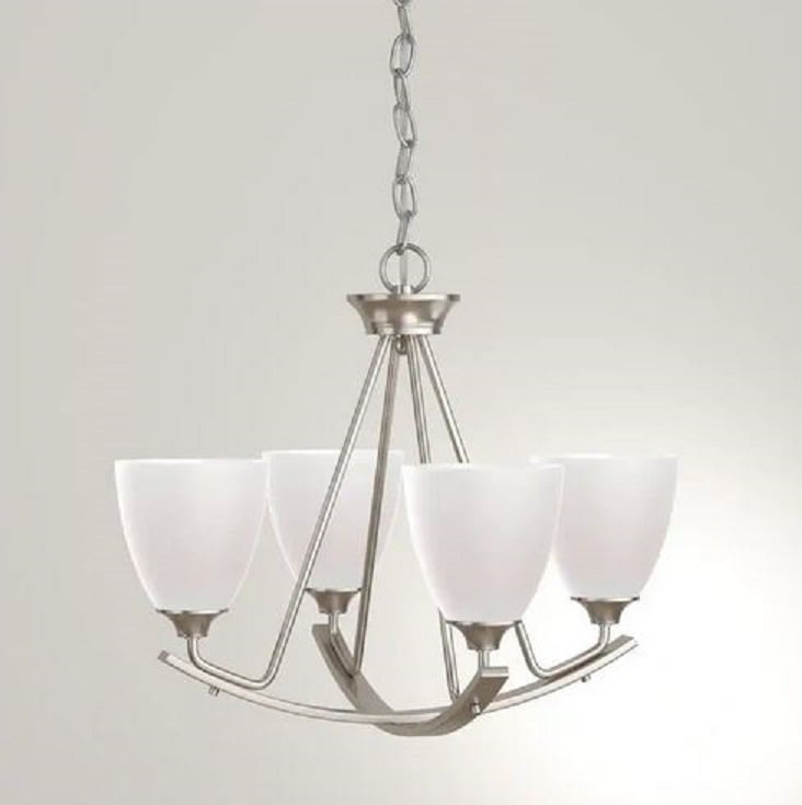 Home Decorators 3-Light Brushed Nickel Foyer Pendant w/Etched Hammered Glass 