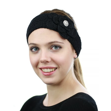 NYFASHION101 Hand Knitted Button Closure Winter Headband Headwrap - NAG40Y, (Best Headbands For Natural Hair)