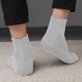 thumbnail image 4 of Women's Casual Crew Socks, Women's Value, Crew Soft Moisture-Wicking Socks-Light gray, 4 of 5